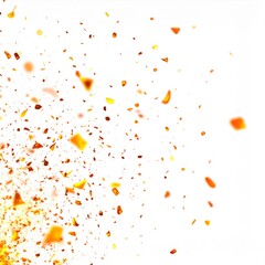 Obraz premium Orange and Gold Confetti Burst on White Background