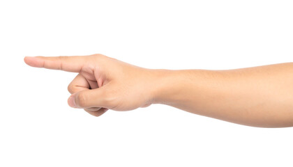 A hand pointing to indicate direction or focus.