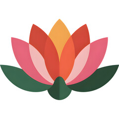 Pink and Orange Lotus Flower