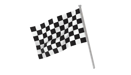 Fototapeta premium Race flag waving in the wind during competition.