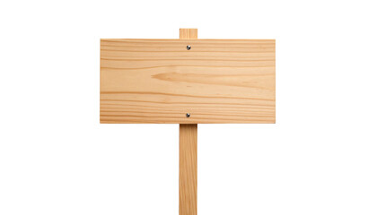 Wooden signboard on a blank background.