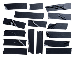 Black tape pieces for various creative uses.