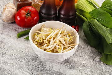 Soya bean sprouts in the bowl