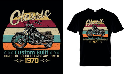 Classic bike t-shirt design.Colorful and fashionable t-shirt design for men and women