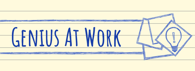 Genius At Work Bulb Ball Pen Sketch Note Book Texture Boxes Text 