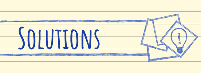 Solutions Bulb Ball Pen Sketch Note Book Texture Boxes Text 