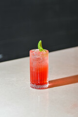 Pink Cocktail In Tall Glass