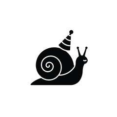 Happy birthday snail party hat celebration icon © dipu