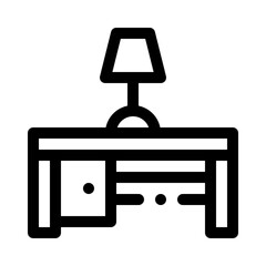 Office desk line icon