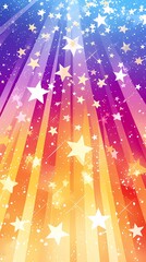 rainbow color light stars illustration poster background