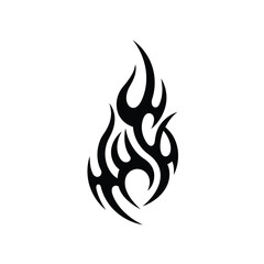 Tribal flame tattoo design black ink art