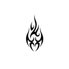 Tribal flame tattoo design black ink art