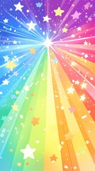 rainbow color light stars illustration poster background