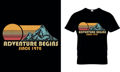 vintage mountain t-shirt design.Colorful and fashionable t-shirt design for men and women.