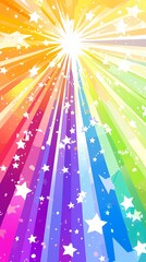 rainbow color light stars illustration poster background