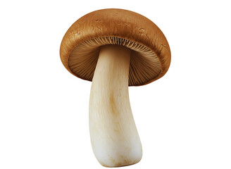 Brown mushroom isolated on transparent background