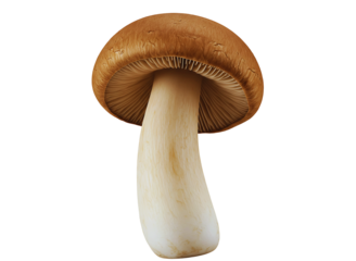 Brown mushroom isolated on transparent background