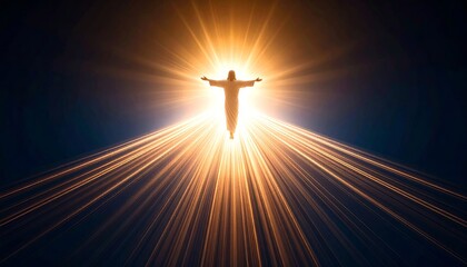 Fototapeta premium Radiant Resurrection, Abstract Light Trails Illuminating Spiritual Ascension