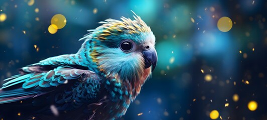 Galaxy Version of parakeet world, ai generative