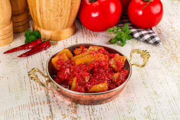 Hungarian Lecho with bell pepper and tomato