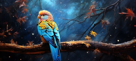 Galaxy Version of parakeet world, ai generative