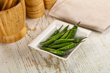 Hot spicy green chili pepper