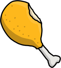 한국식 치킨 세트 일러스트 - 후라이드치킨, 양념치킨, 바삭한 닭다리와 닭날개, 치킨무와 콜라가 포함된 맛있는 한 끼 구성