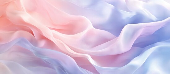 Obraz premium A smooth, dreamy flow of pastel colors like blush pink, lavender, and soft blue in 3D wave patterns