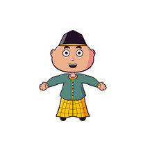 Funny cartoon muslim boy