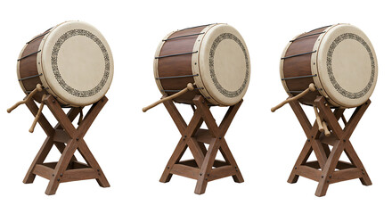 Traditional drums on stands
