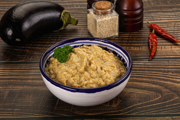 Eggplant dip - Mutabal with tahini paste