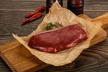 Raw beef striploin steak for grill