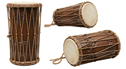 Wooden cylindrical drum multi image set