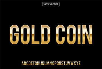 3d text style effect - Golden text effect Template vector