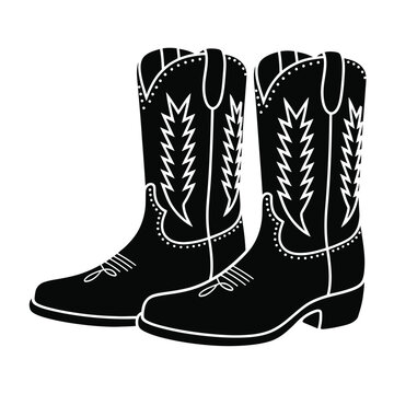 black cowboy boots silhouette clip art preview
