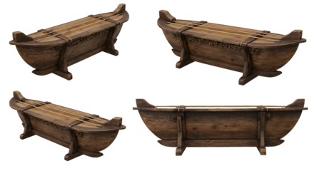 Wooden boat shaped bench furniture design