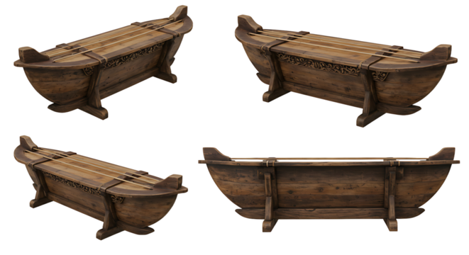 Wooden boat shaped bench furniture design