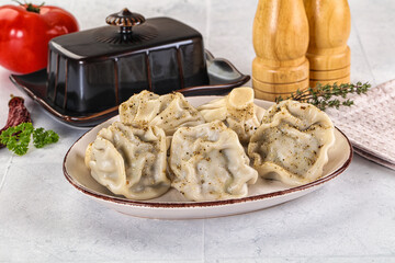 Georgian stuffed meat dumplings Khinkali