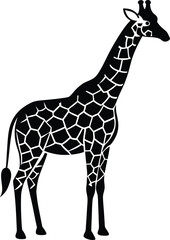 Obraz premium giraffe vector illustration silhouette black and white