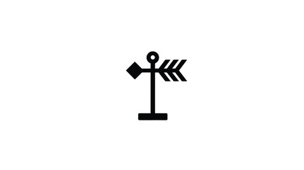 Weather Vane Icon: Simple Black and White Design