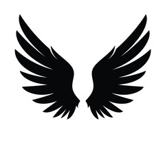 Black wings symbol freedom flight power design