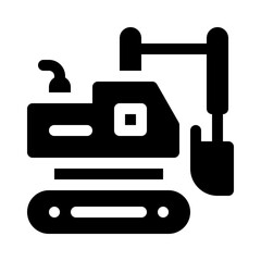 Excavator glyph icon