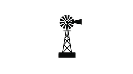 Windmill Icon: Classic Rural Energy Symbol