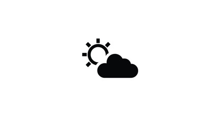Sun and Cloud Weather Icon: Part Sun, Partly Cloudy Symbol
