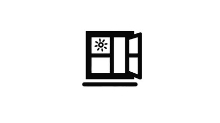 Open Window Icon: Sunlight, Ventilation, Design Element
