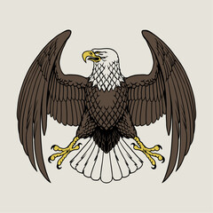 Illustration of Majestic American Eagle Flying