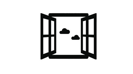 Open Window Icon: Simple Minimalist Design for Website and App UI