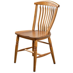 Classic Wooden Dining Chair with Spindle Back and Solid Seat