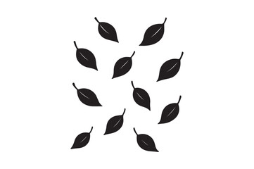 Naklejka premium Falling Leaves Symbol silhouette vector with white background