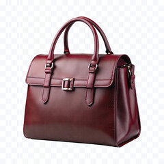 realistic stylish leather bag in different color style isolated on transparent background
